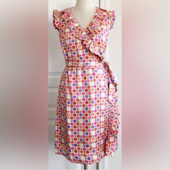 Kate Spade Aubrey silk Wrap Dress with Sash 10 silk - Picture 2 of 14